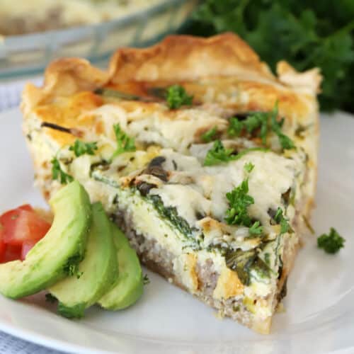 sausage and spinach quiche recipe, easy breakfast idea