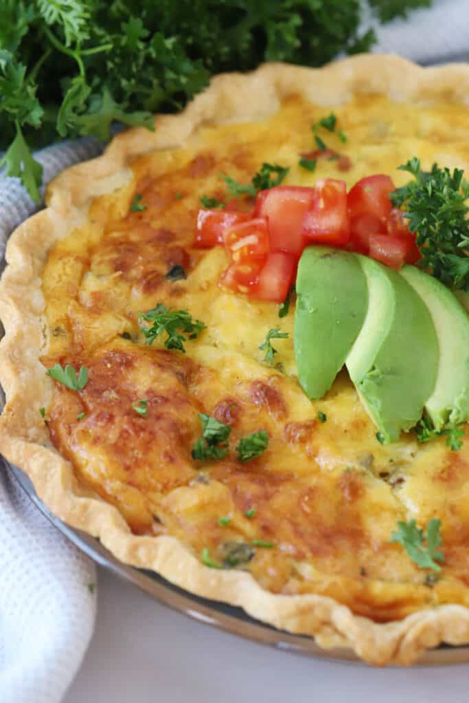 vegetable quiche recipe, healthy breakfast or brunch idea. 