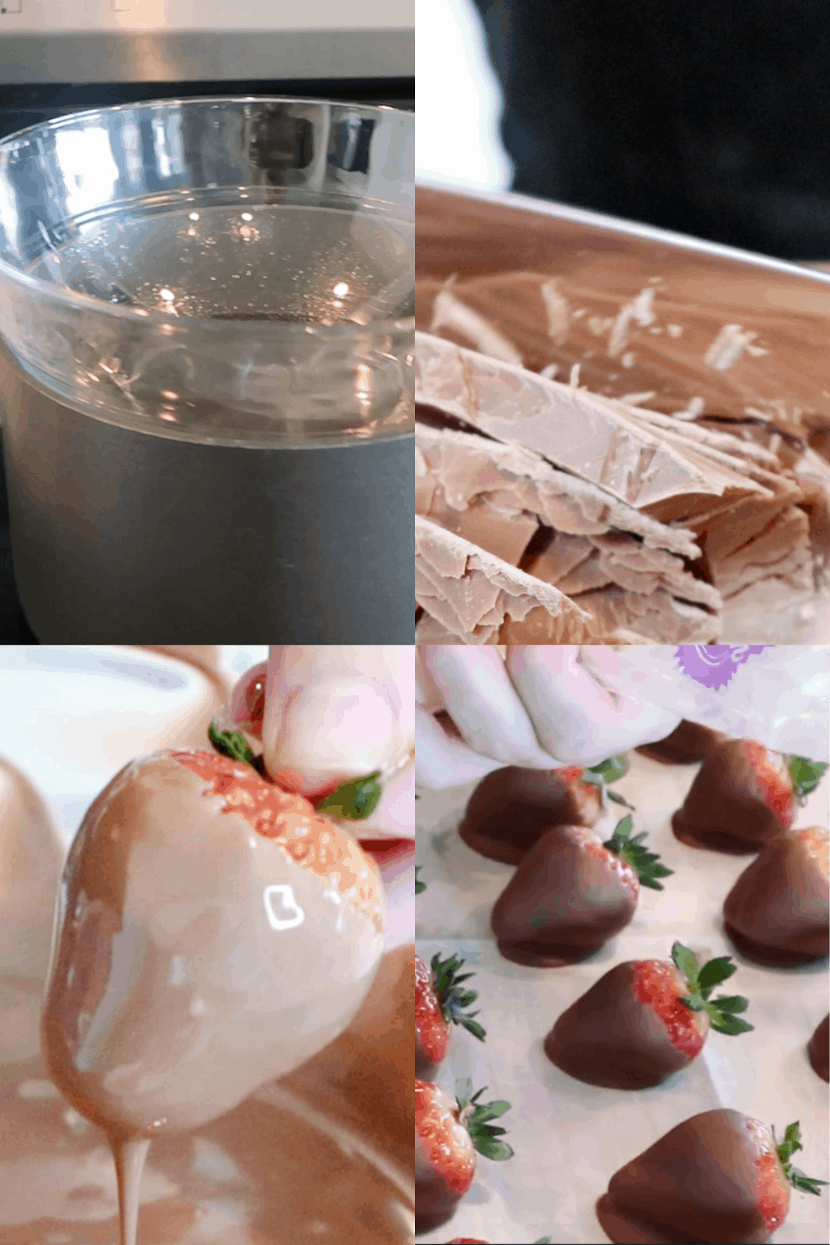 step by step how to make homemade chocolate covered strawberries, fancy chocolate strawberries, best chocolate for dipping strawberries. 
