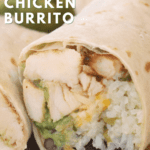 burrito chipotle recipe, cut in half