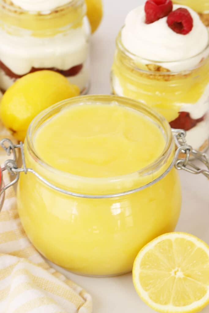 make ahead lemon curd (egg yolks) recipe inside parfaits, also a great lemon curd cake filling.