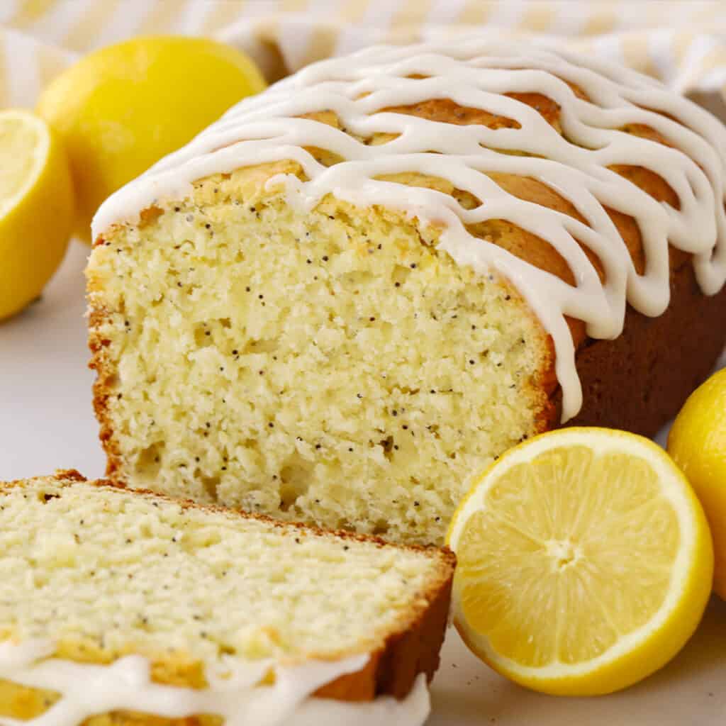 lemon poppyseed bread recipe with lemon icing for the top