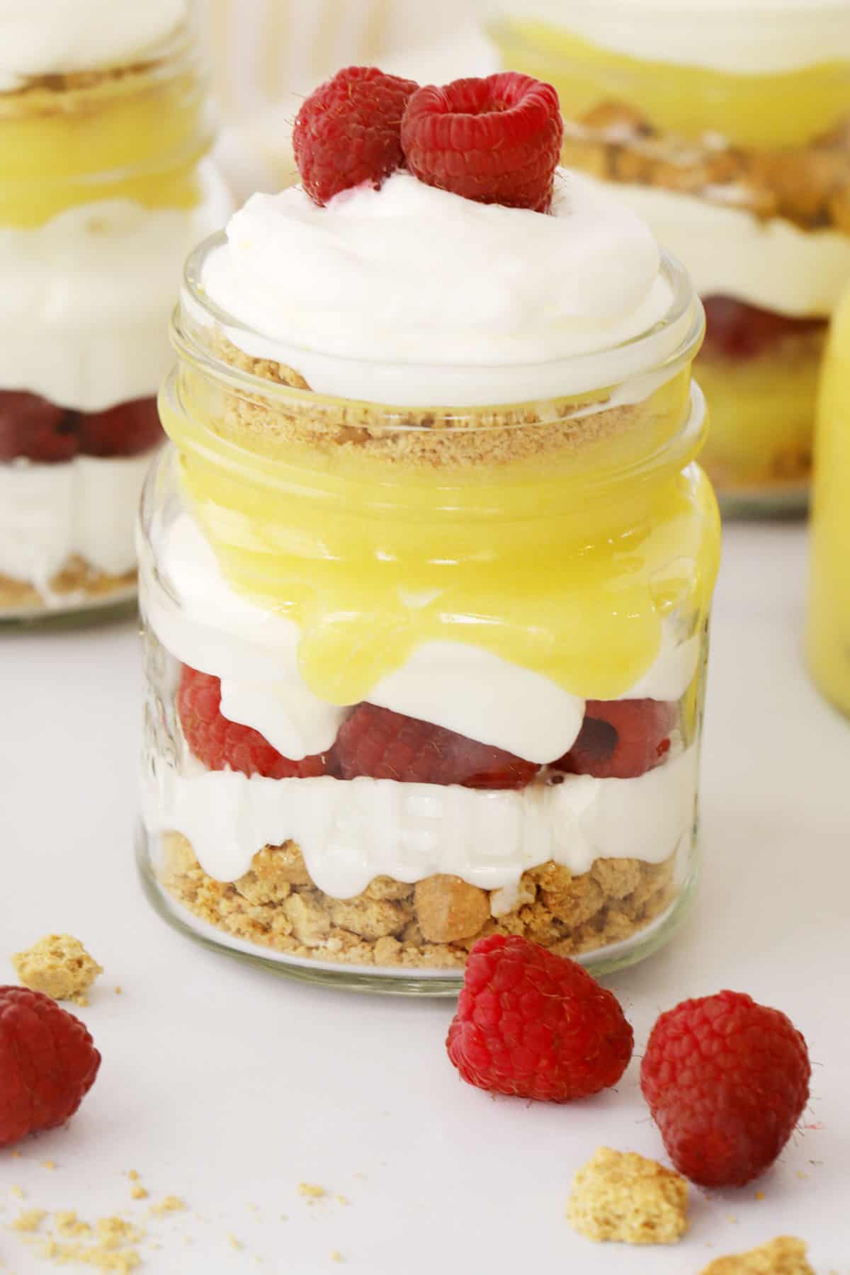 Lemon Raspberry Parfait Dessert - The Carefree Kitchen