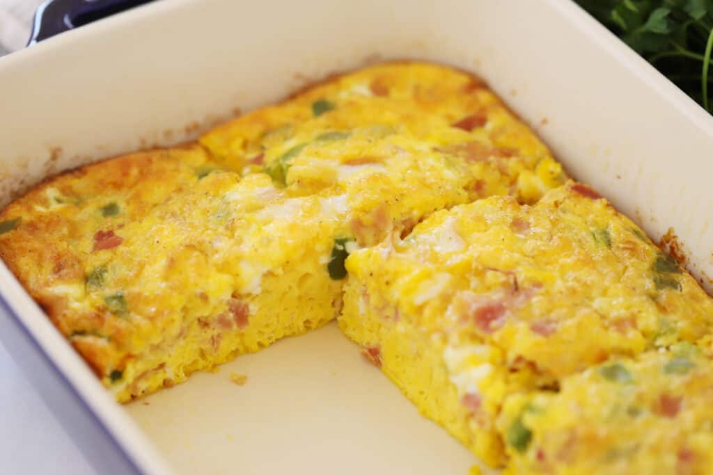 baked egg casserole, baked denver omelet, easy breakfast casserole
