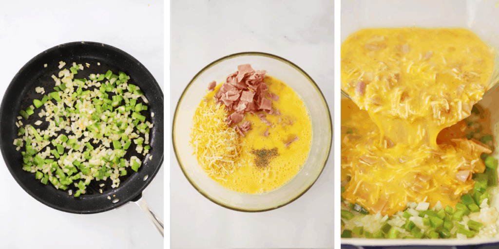 how to make a denver omelet breakfast casserole.