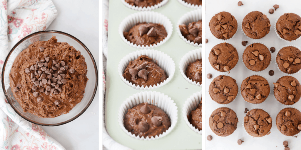 how to make moist chocolate chip chocolate muffins