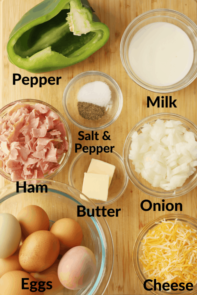 ingredients for baked denver omelet