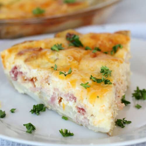 Potato Crust Quiche | Ham and Bacon Quiche - The Carefree Kitchen