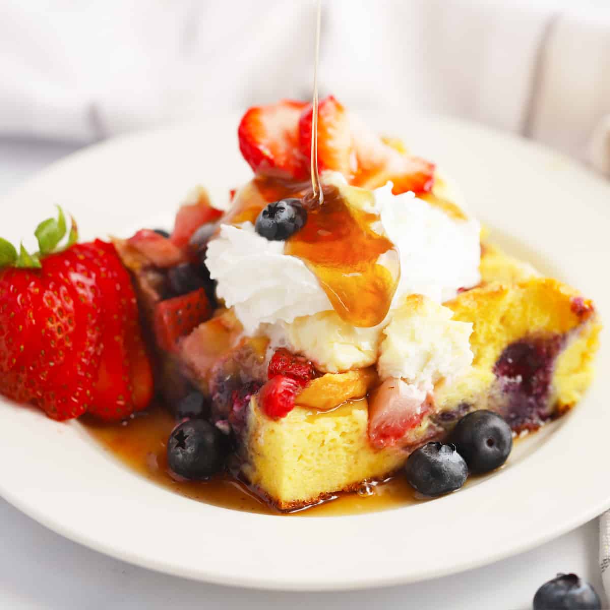 how to make red, white, and blue overnight french toast bake recipe