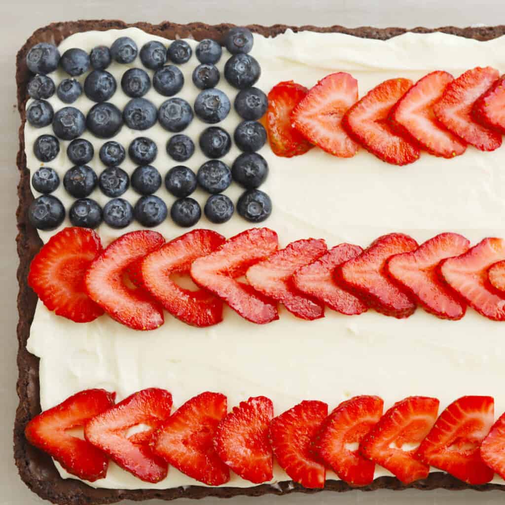 how to make brownies for 4th of july desserts, flag desserts, American brownie.