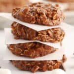 no bake cookies on parchment squares