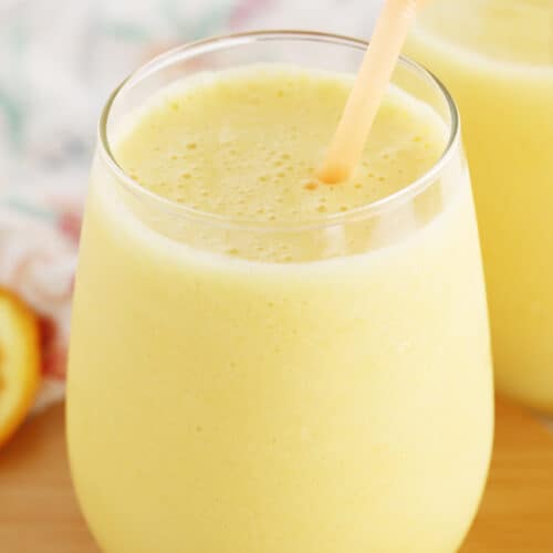 Orange Julius recipe in a glass cup