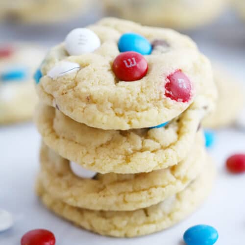 Red White and Blue M&M Cookies - Two Sisters