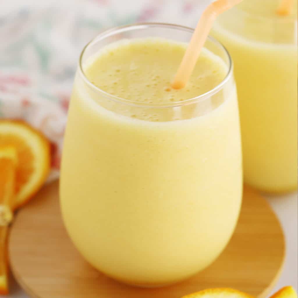 Orange Julius recipe in a glass cup