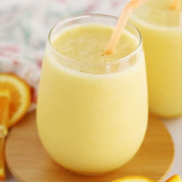 Orange Julius recipe in a glass cup