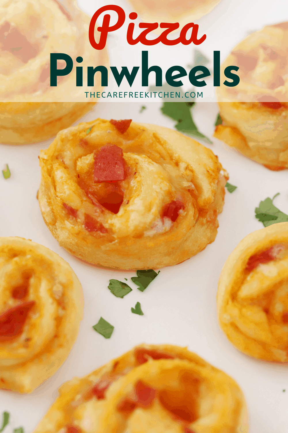 Pinterest pin for Pizza Pinwheels.