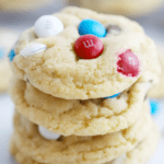 red white blue m&Ms, easy 4th of july cookies