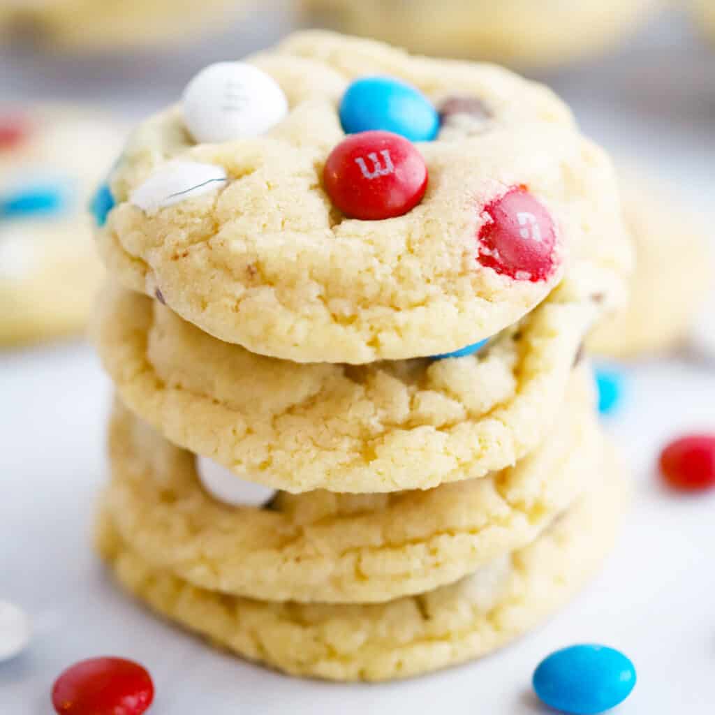 red white and blue m&m's Cookie recipe