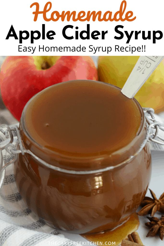 Pinterest pin for Homemade Apple Cider Syrup.