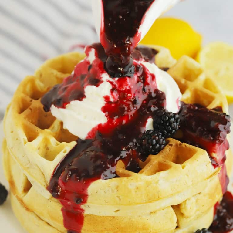 homemade blackberry breakfast syrup, blackberry simple syrup recipe.