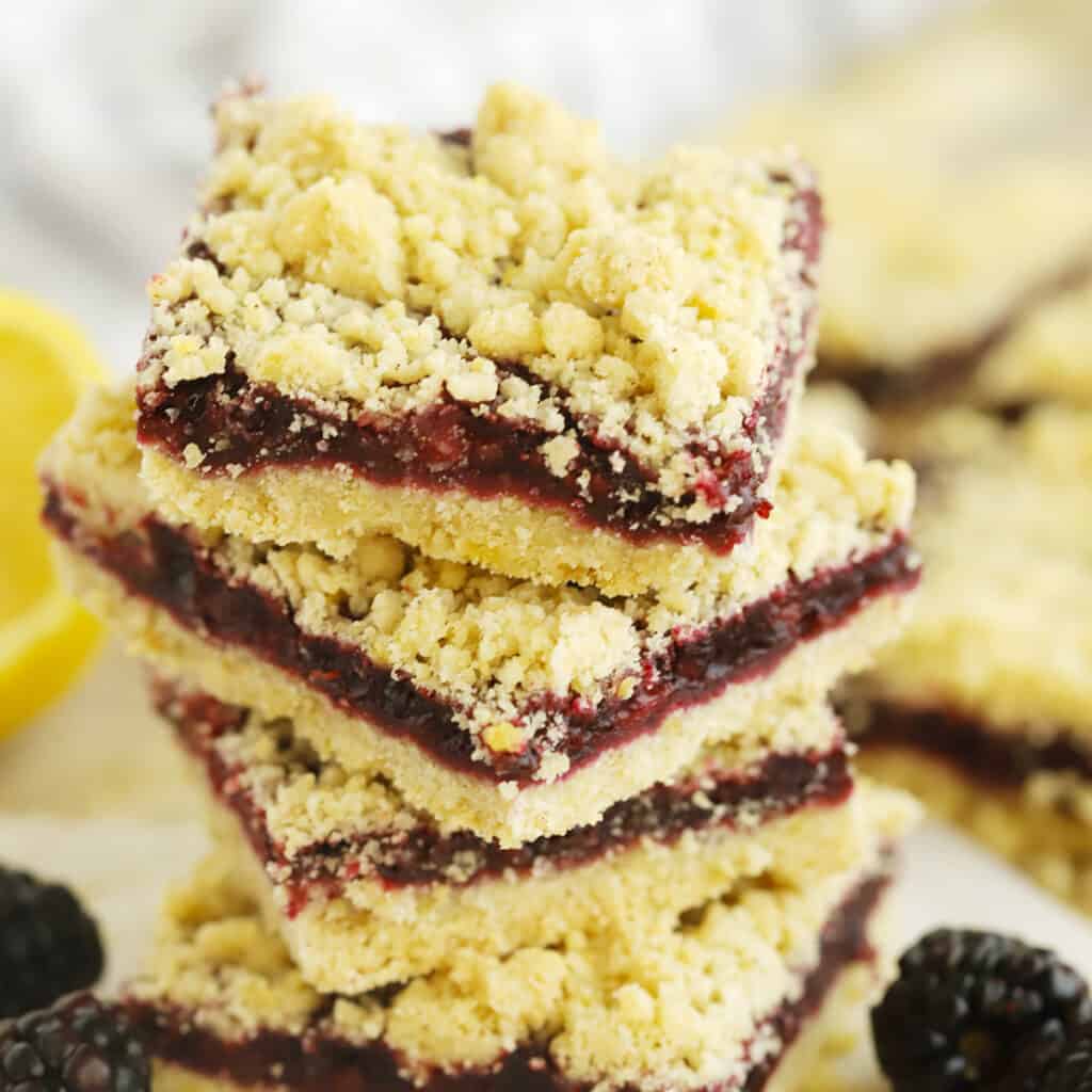 Blackberry Crumble Bars - The Carefree Kitchen