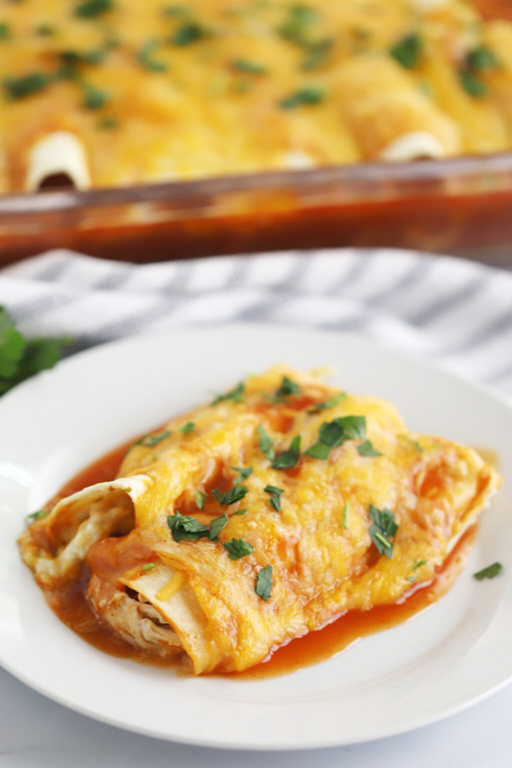 Red Chicken Enchiladas Recipe - The Carefree Kitchen