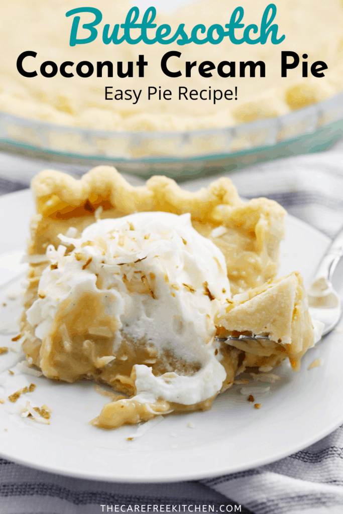 Pinterest pin for Butterscotch Coconut Cream Pie.