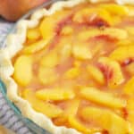 peach pie with fresh peaches