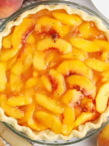 homemade fresh peach pie recipe, fresh peach pie filling.