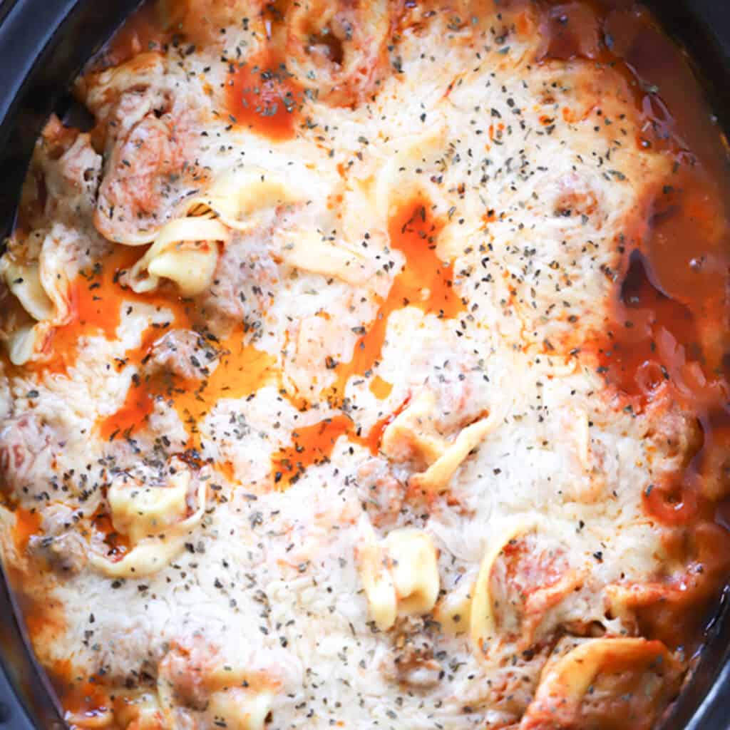 Slow Cooker Tortellini Pasta Bake The Carefree Kitchen
