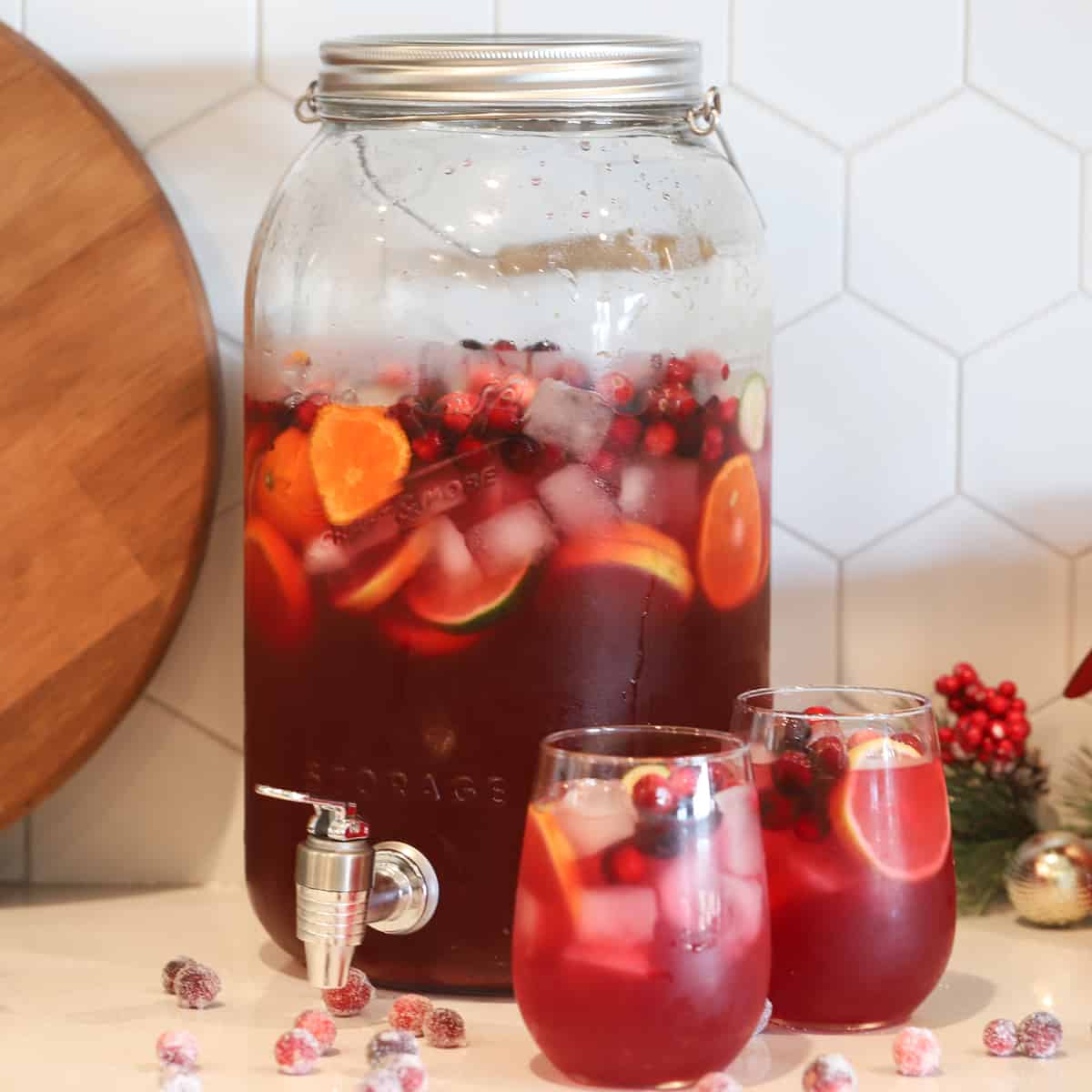 holiday punch recipe with cranberries and citrus
