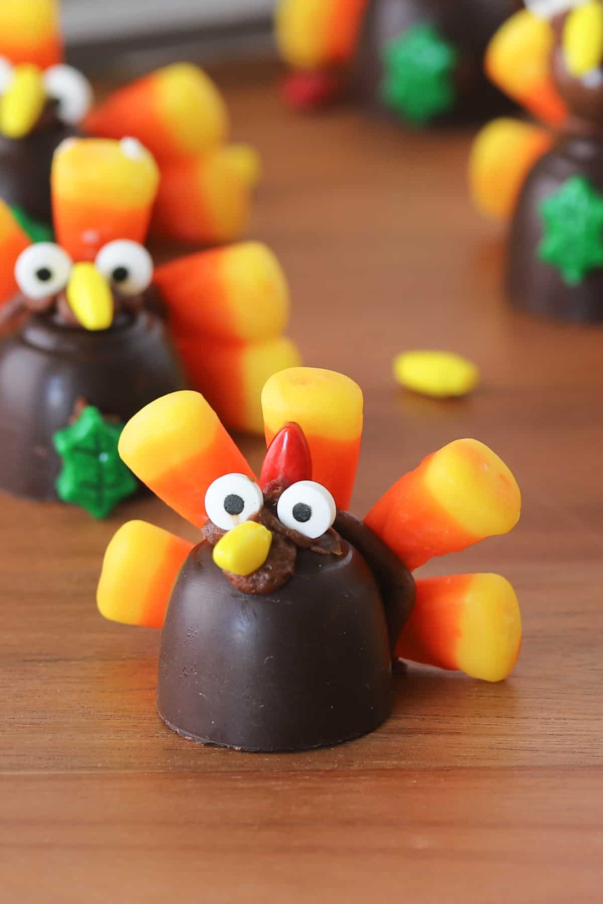 turkeys with candy corns for thanksgiving
