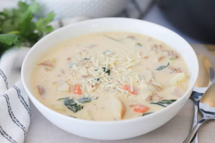 Creamy Tuscan Soup with Sausage - The Carefree Kitchen