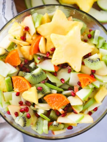 winter fruit salad with fruit glaze, fruit salad winter.