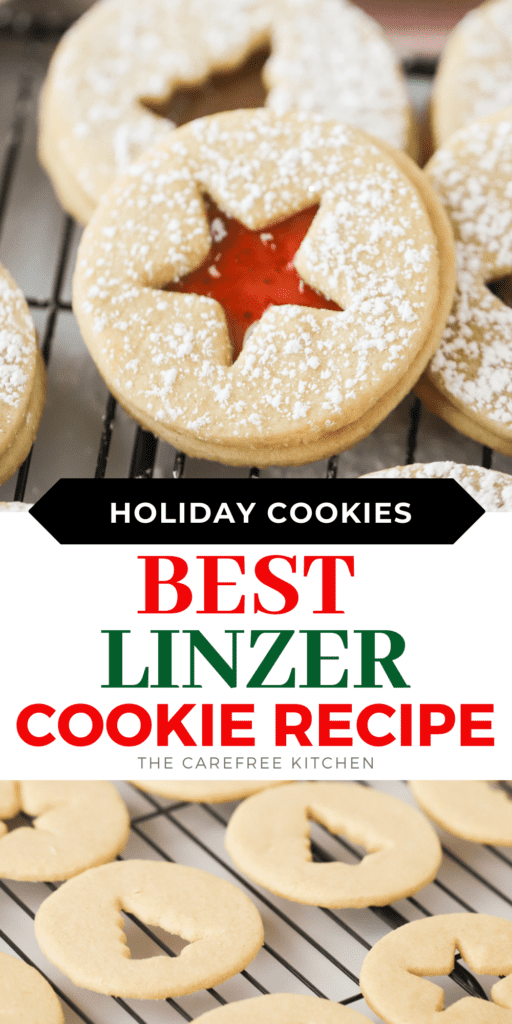 Pinterest pin for Linzer Cookies.