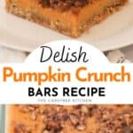 recipe for pumpkin crunch bars, easy thanksgiving dessert recipe