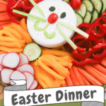 veggie tray in shape of a bunny, easter veggie tray