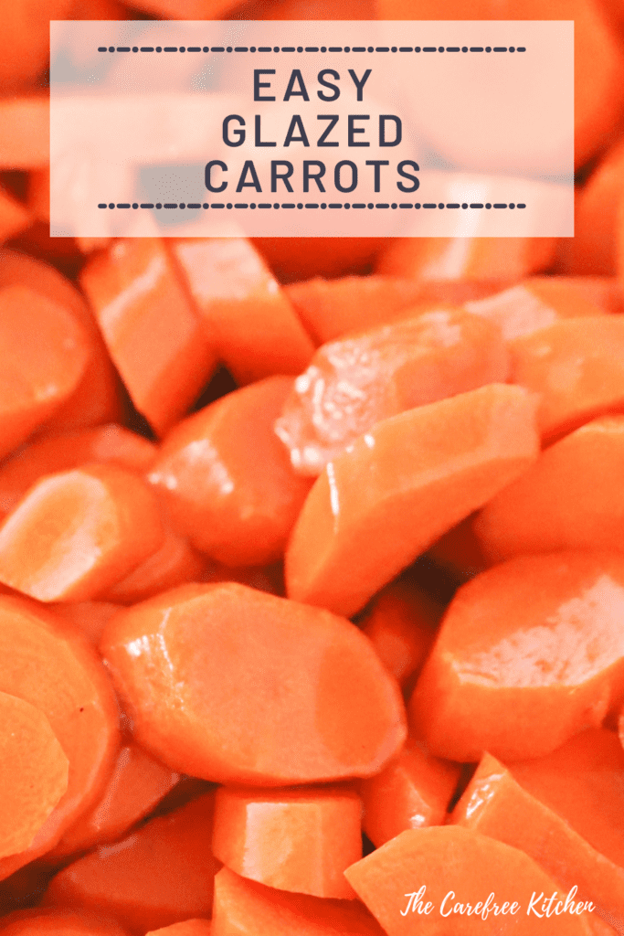 A close up of honey glazed carrots slices.