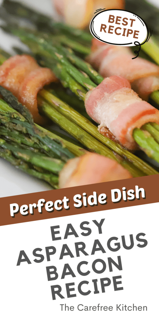 Bacon wrapped asparagus in a serving dish.