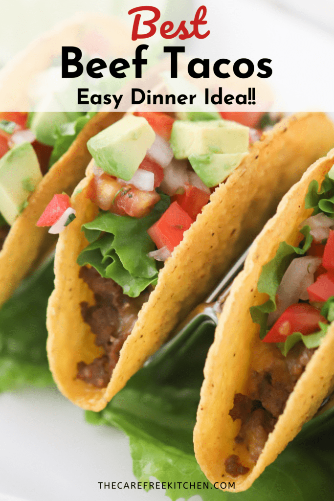 Pinterest pin for Ground Beef Tacos.