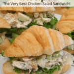 chicken salad sandwiches on a platter