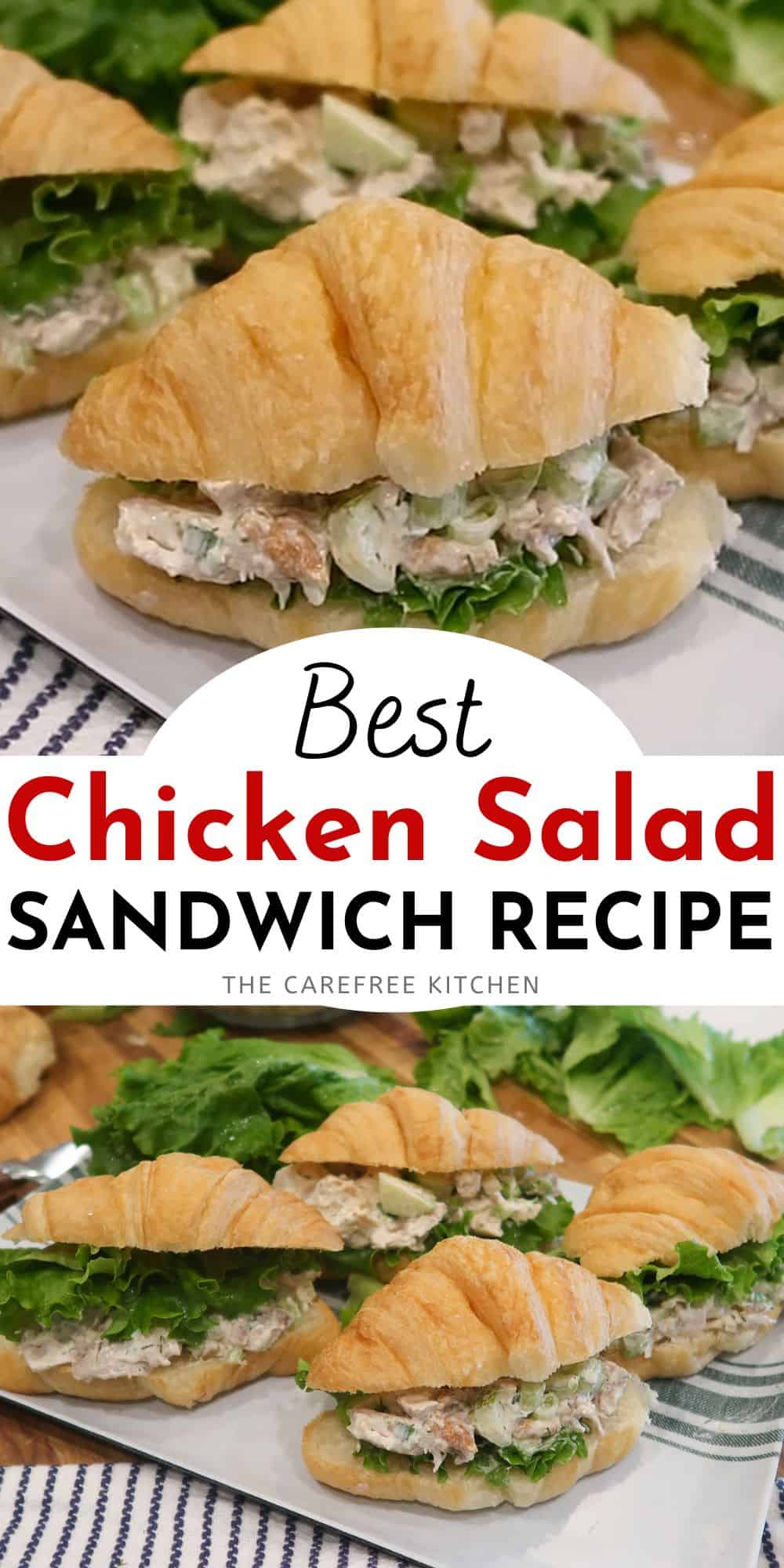 Chicken Salad Croissant Sandwiches - The Carefree Kitchen