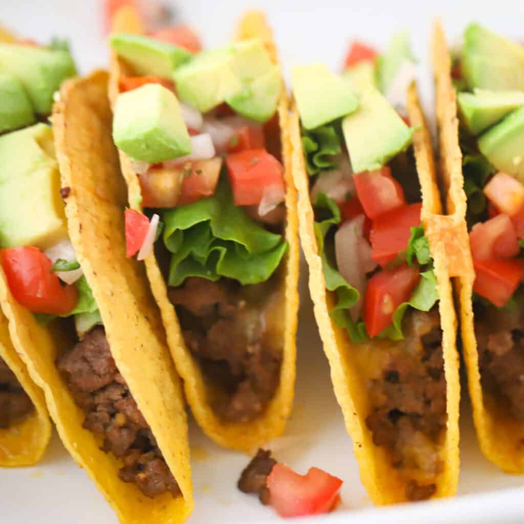 best ground beef taco recipe, crispy tacos recipe.