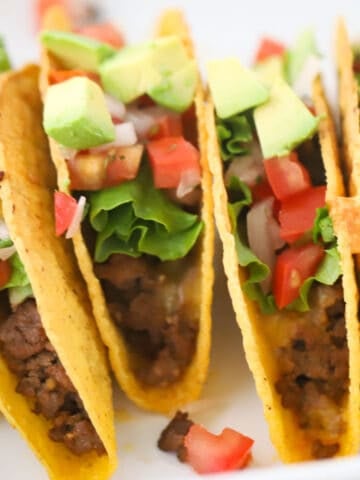 best ground beef taco recipe, crispy tacos recipe.