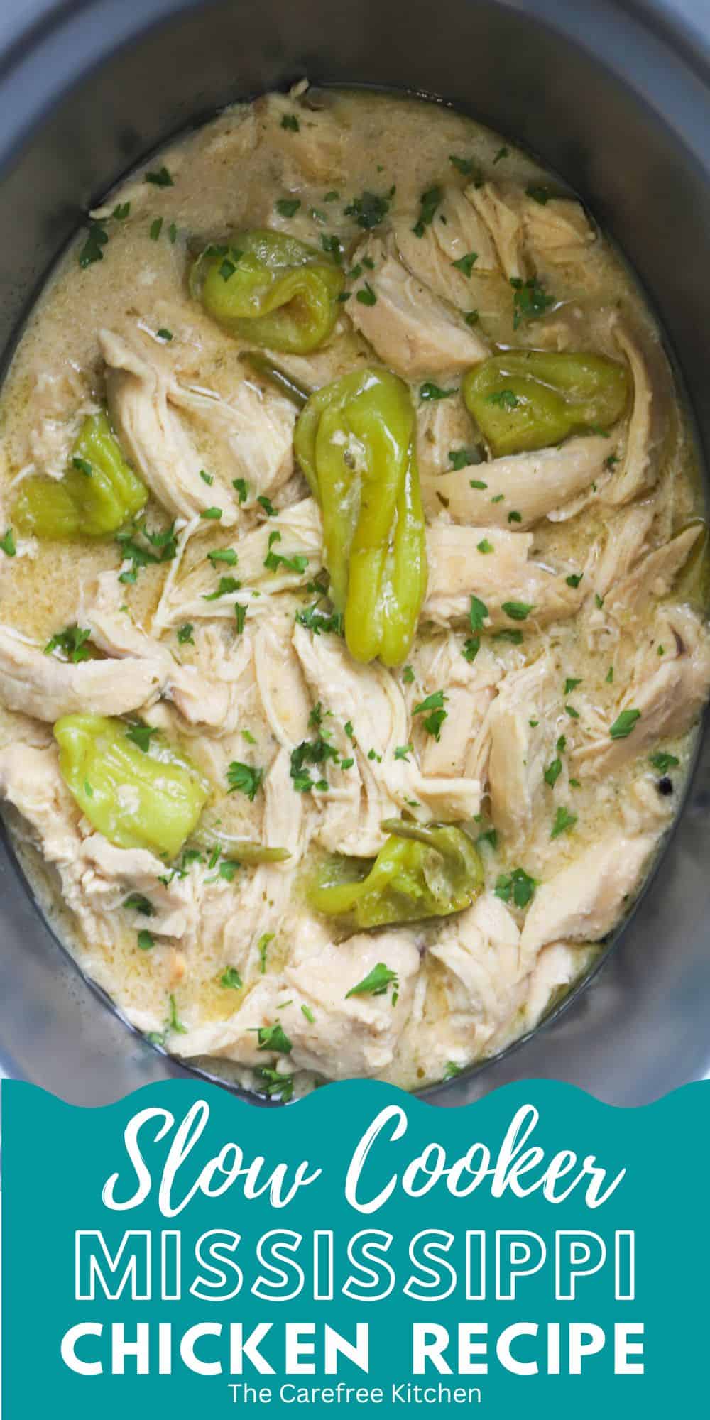 Mississippi Chicken Crock Pot Recipe - The Carefree Kitchen