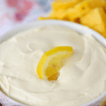 best lemon fruit dip made with cream cheese and whipped cream