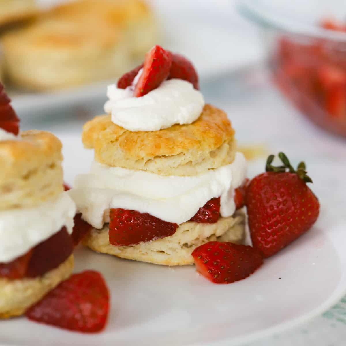 strawberry shortcake biscuit recipe with strawberries and whipped cream recipe