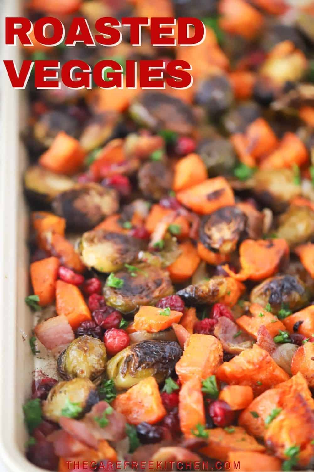 Roasted Sweet Potatoes and Brussels Sprouts - The Carefree Kitchen