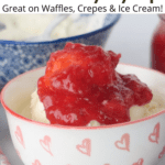 strawberry sauce on ice cream
