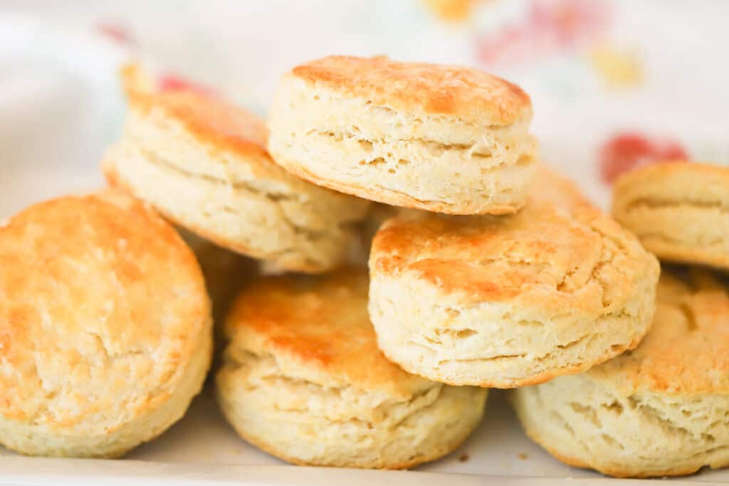 flaky homemade biscuit, fresh out of the oven. best baking powder biscuits recipe.